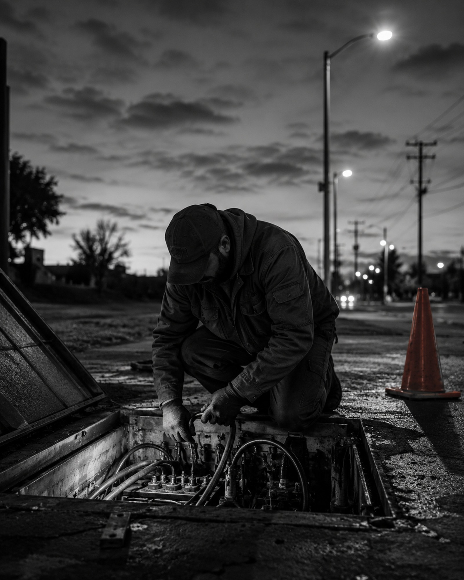 Electrical professional at work